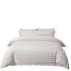 Four-piece bedding set for hotels and guesthouses, three-piece set for homestay rooms, white satin strip bed sheets and duvet covers for hospitals and homestays Item Picture
